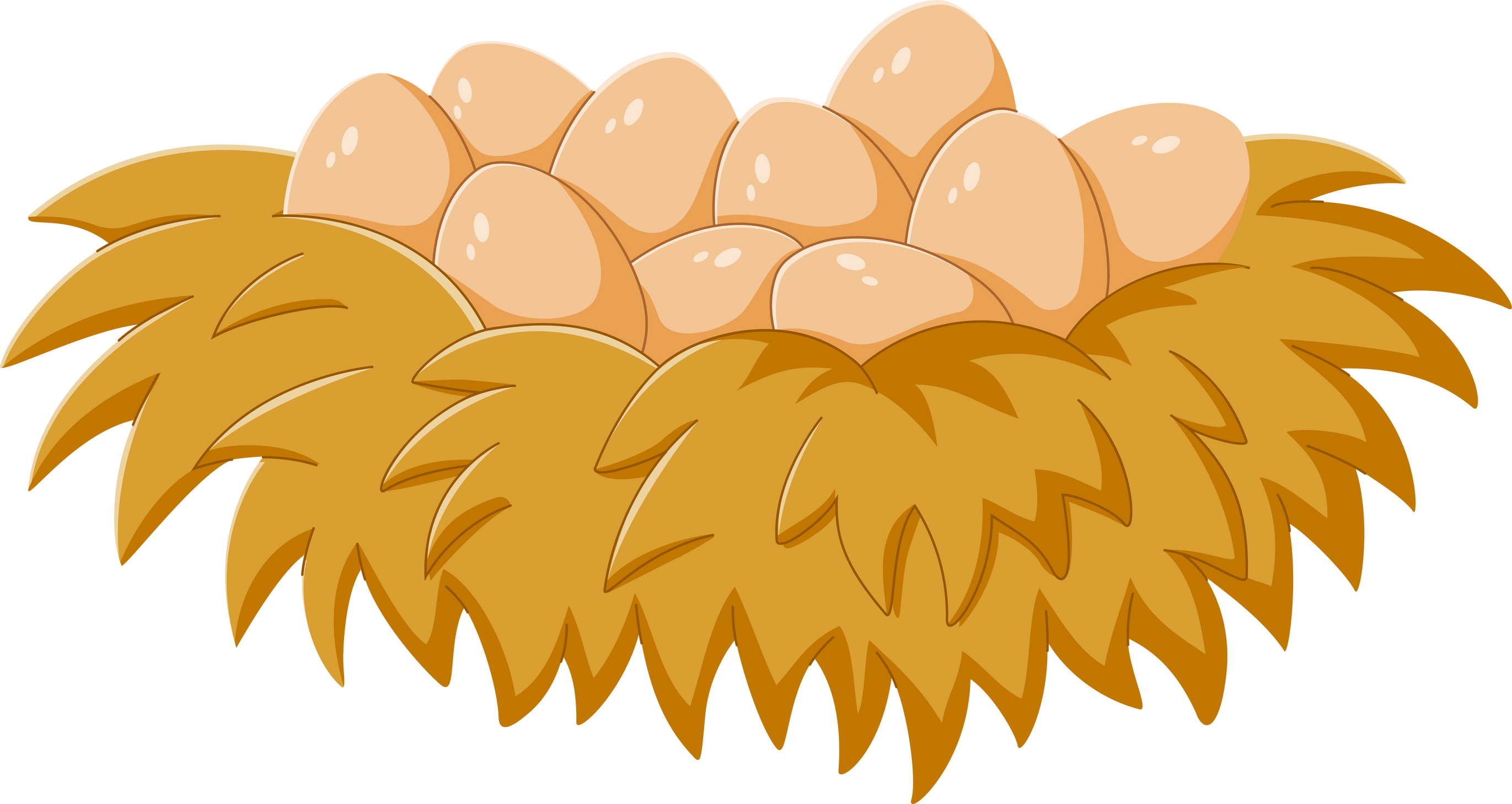 Nest with eggs cartoon. Nest and egg. Place for Chicks